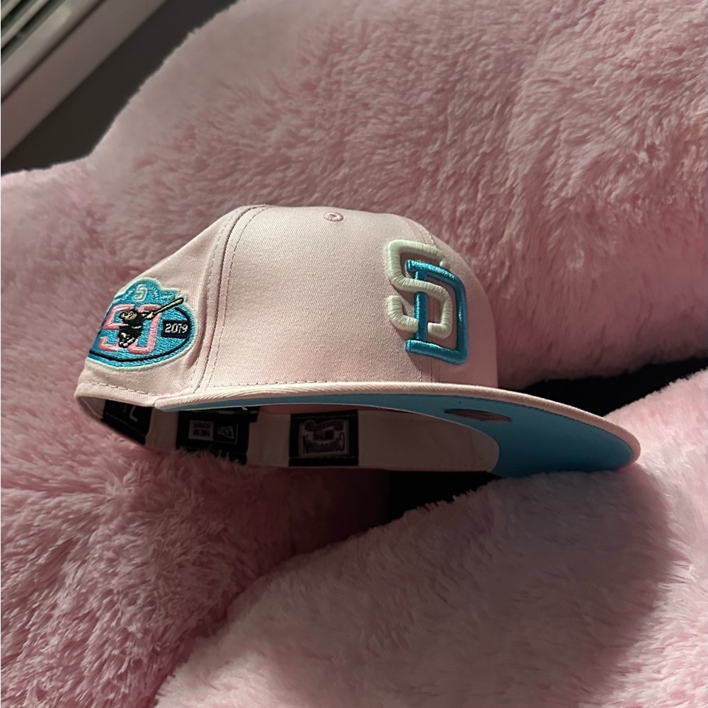 San Diego Padres 59Fifty Pink and Blue Brim New Era Fitted Hat 7 1/8